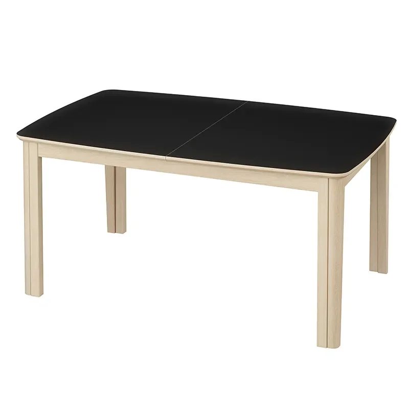 Skovby, SM107 Esstisch 101x160-316-368 cm Weiß geoltes Eichenholz - Schwarzes Nanolaminat