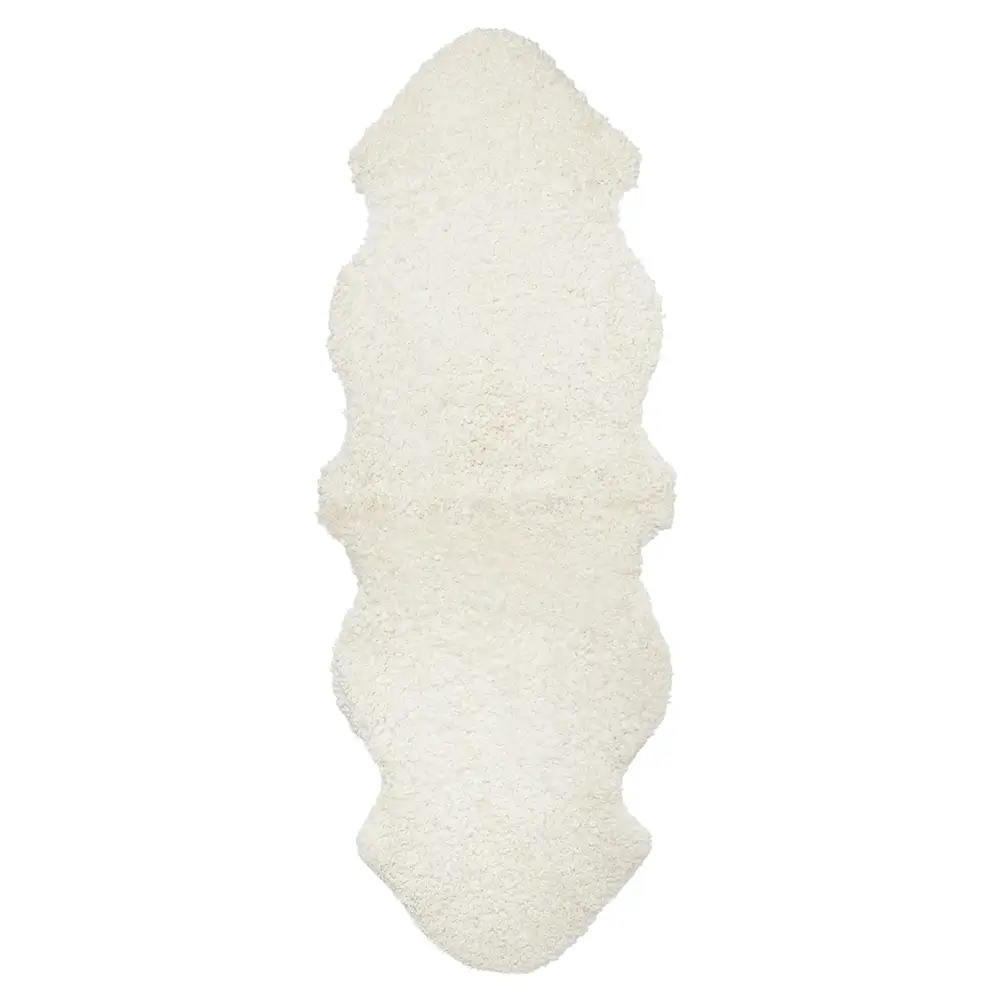Skinnwille, Curly Schafsfell doppelt 60x180 cm Weiß