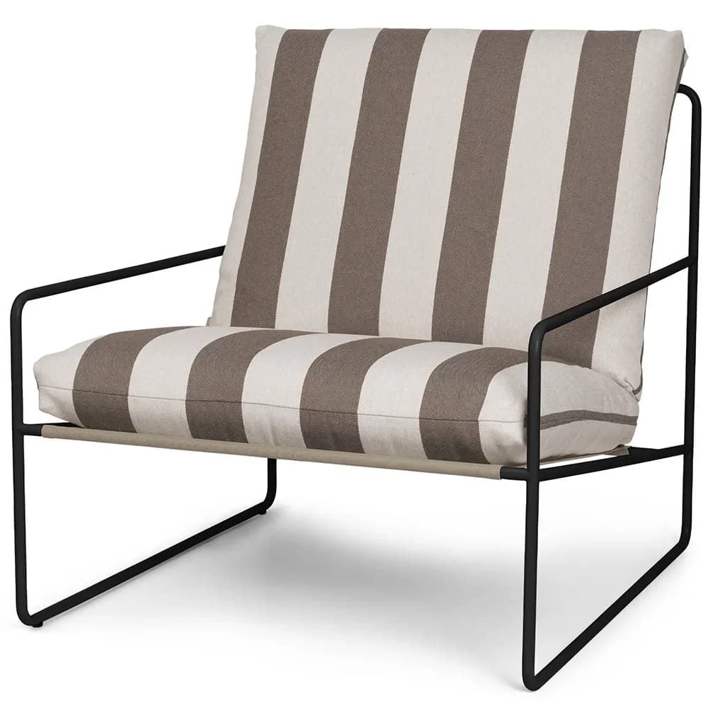Ferm Living, Desert Sessel Stripe Black/Chocolate