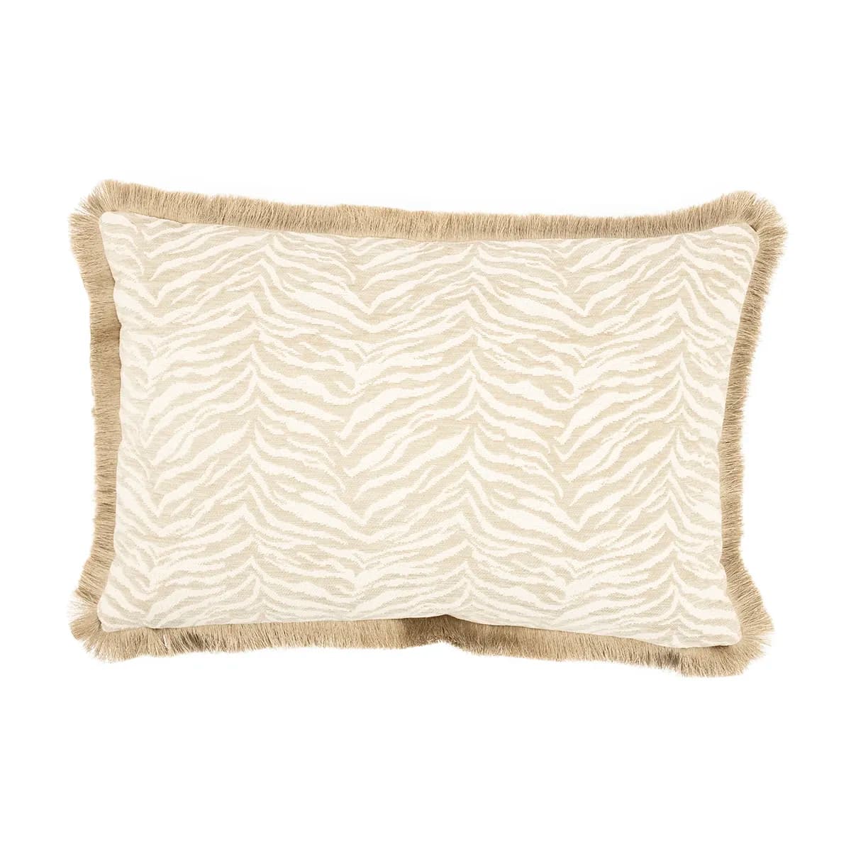 By-Boo, Dekokissen mit Fransen Tigra Beige 40x60 cm