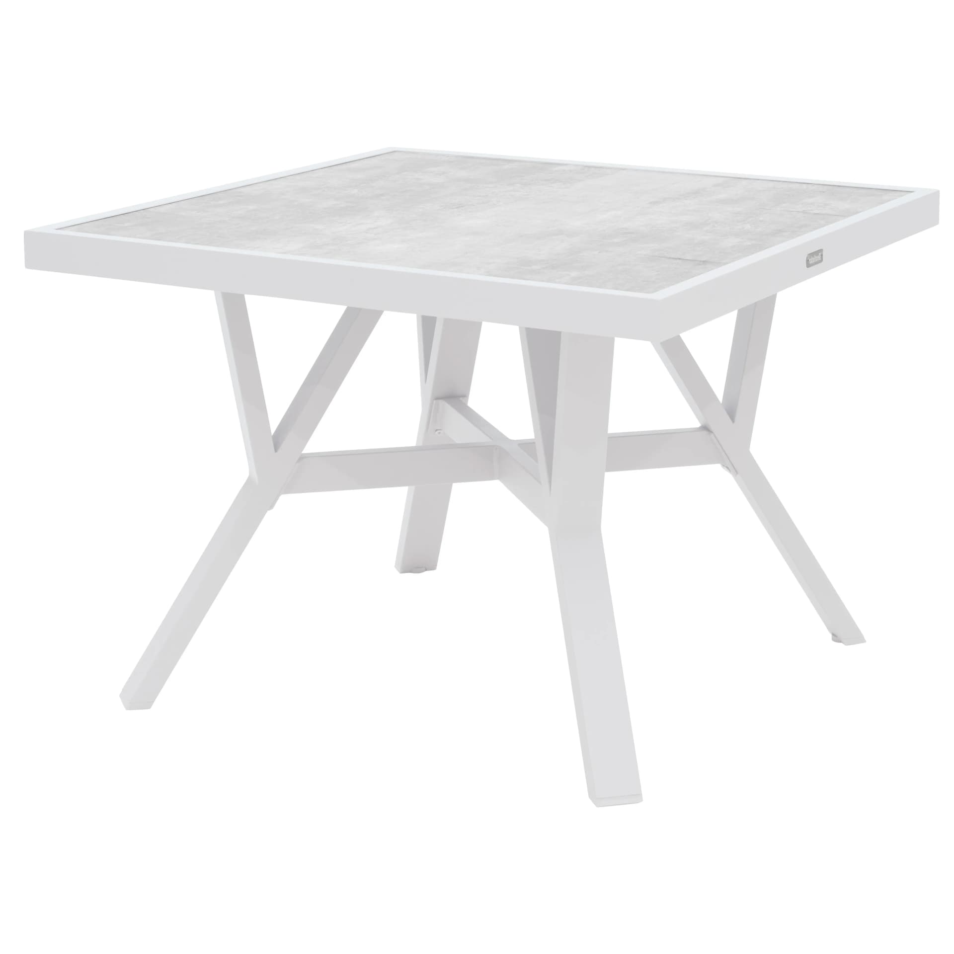 Brafab, Samvaro tisch 90x90 cm inklusive Glasplatte Weiß / Light Grey