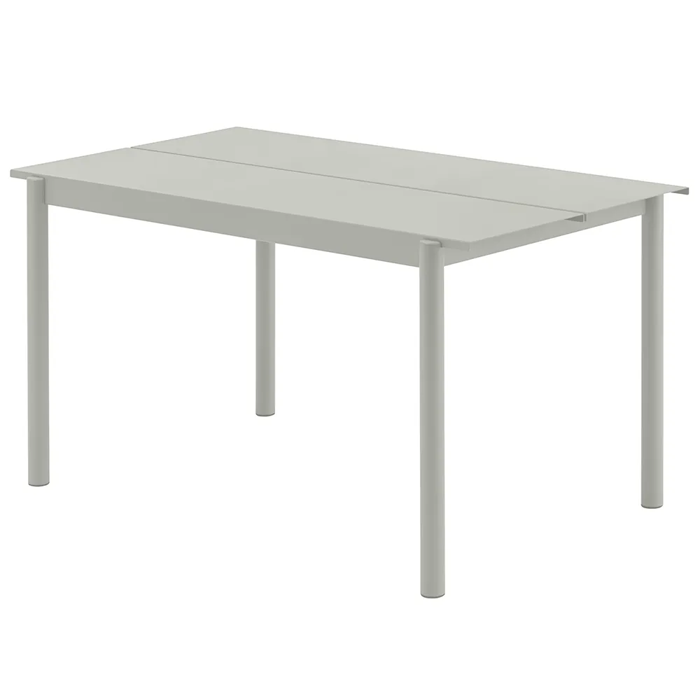 Muuto Linear steel table Stahltisch 140cm Grey (RAL 7044)