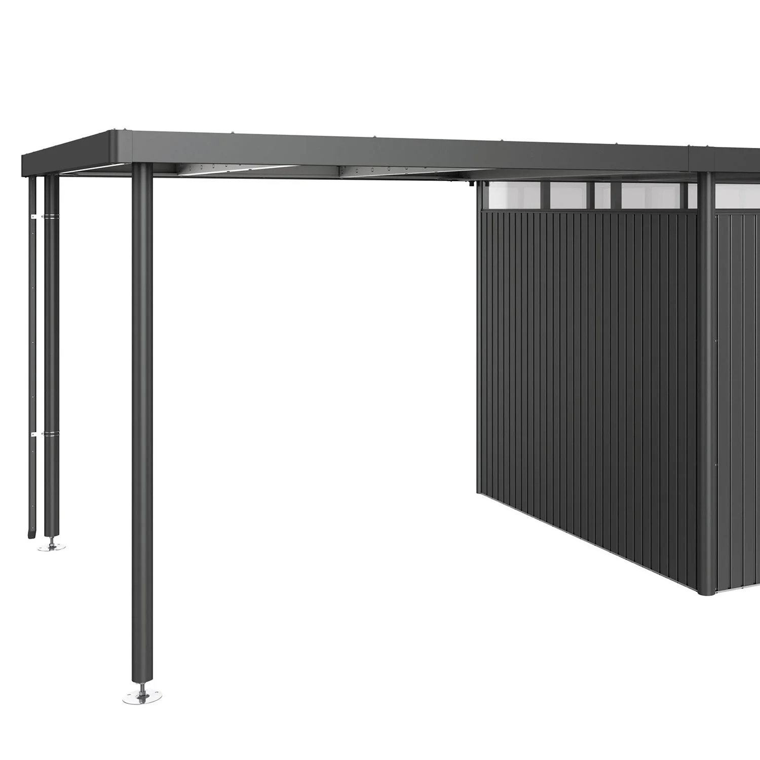 Biohort, Highline Seitendach Gerätehaus Größe h4 metallic dunkelgrau Biohort