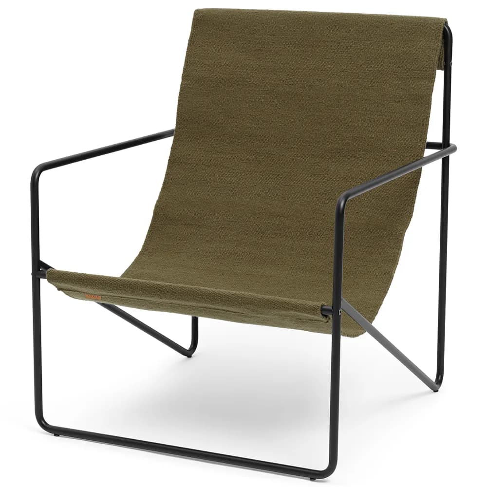Ferm Living, Desert Lounge Sessel Black/Olive
