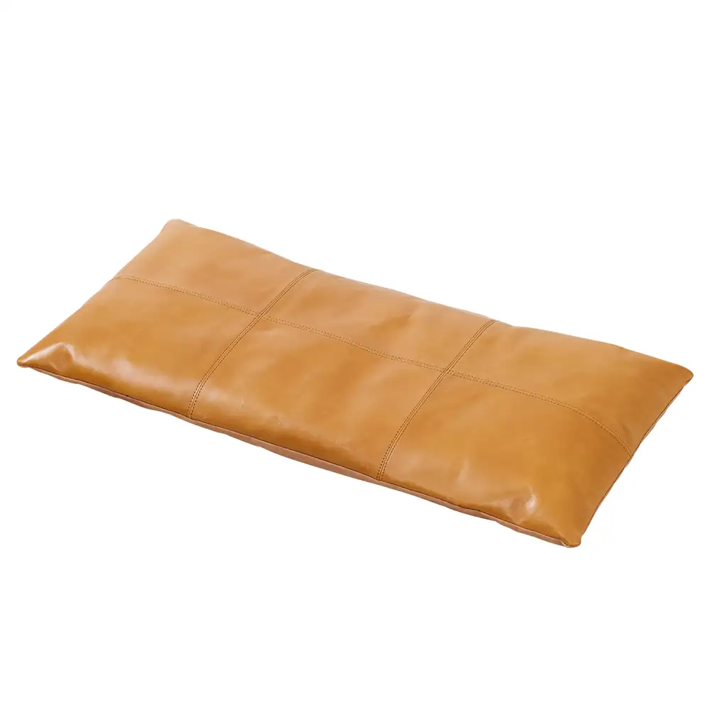 Cinas, Rib kissen 73 cm Braunes Leder