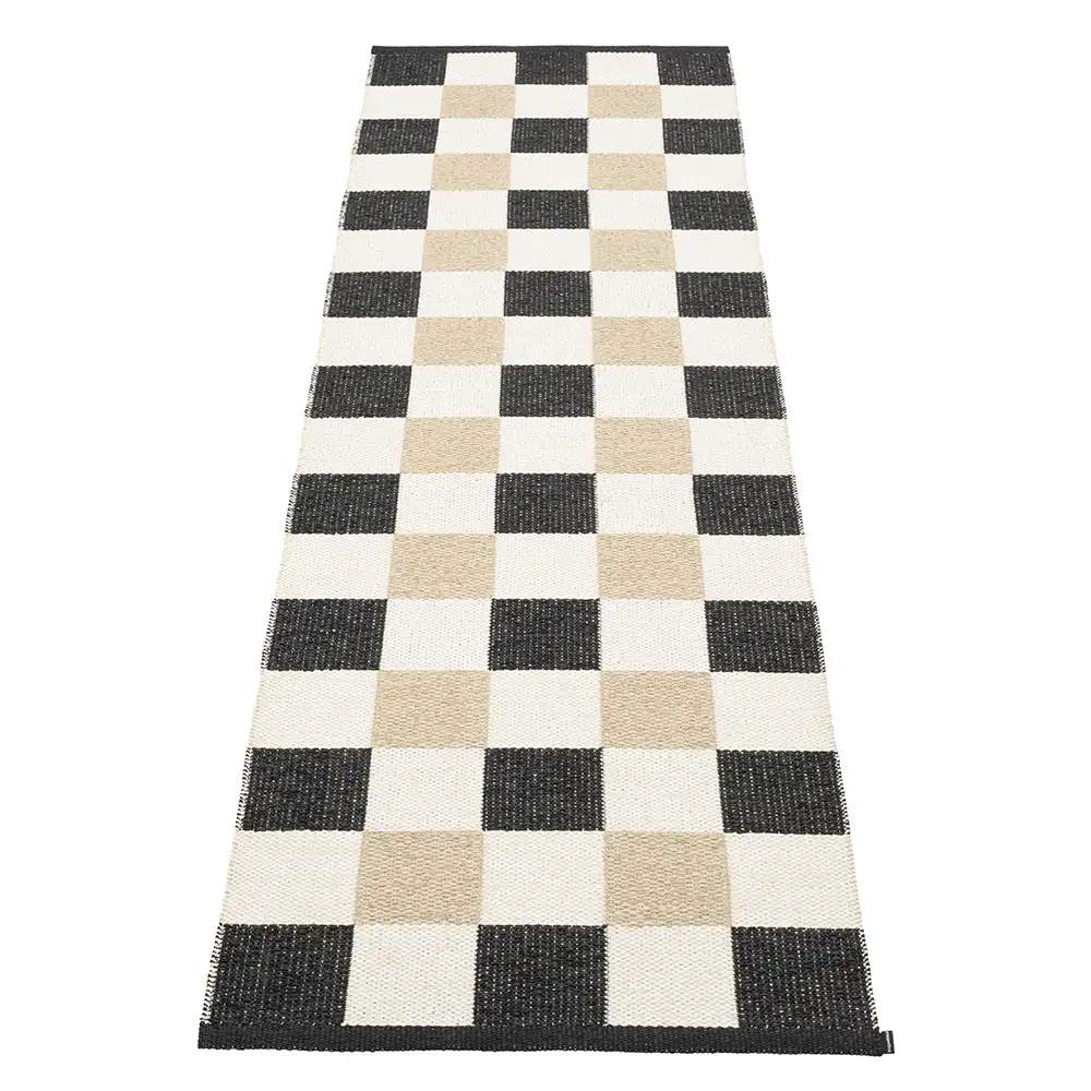 Pappelina, Pix Teppich 70x240 cm Black/Vanilla/Beige