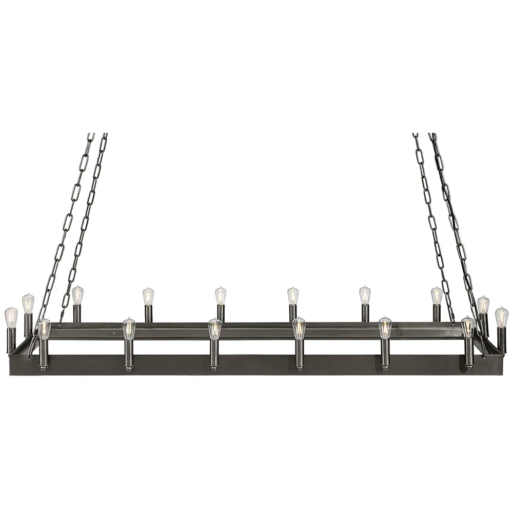 Crown Rectangular Ceiling Lamp Antique Iron