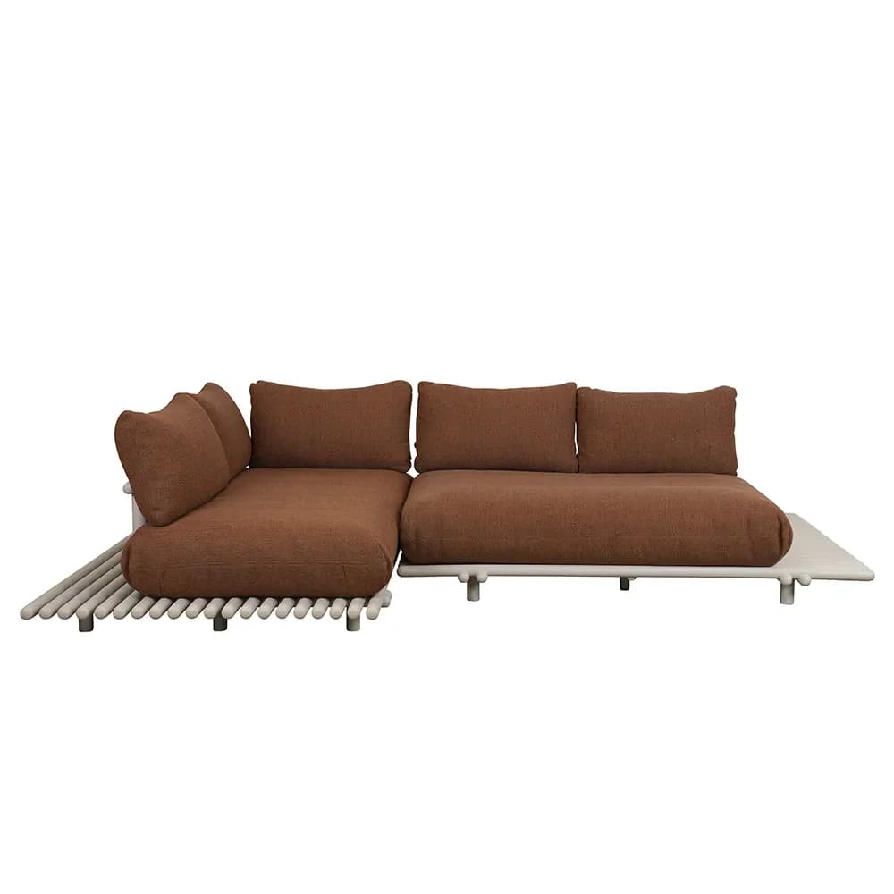 Cane-line, Sticks ecksofa Alu/umber brown