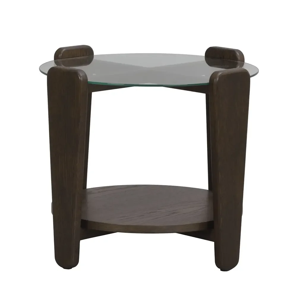 Rowico Home, Arran Couchtisch Ø52 braune Eiche/Glas