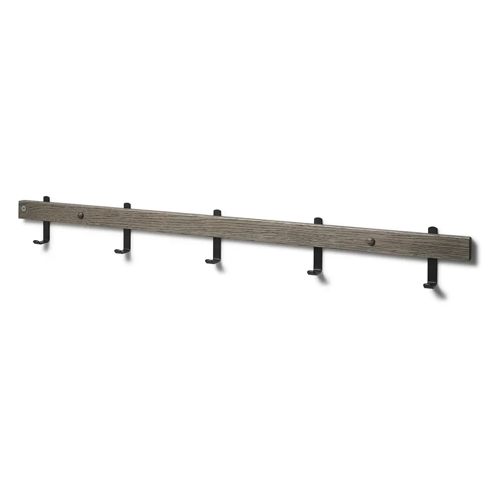 Oscarssons Möbel, Nadja Hakenleiste 90 cm Eiche geräuchert/Stahl mattschwarz