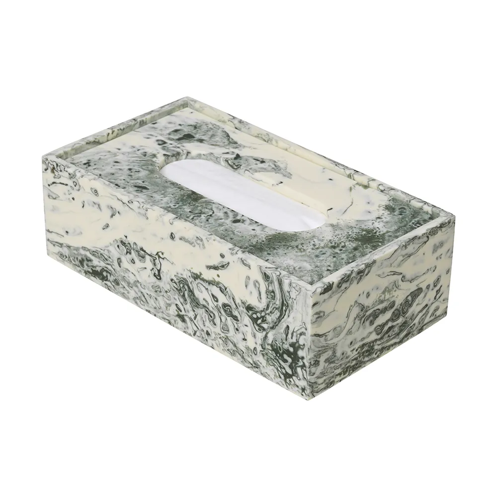 ferm LIVING - Mist Tissue Aufbewahrungsbox Emerald Off-White