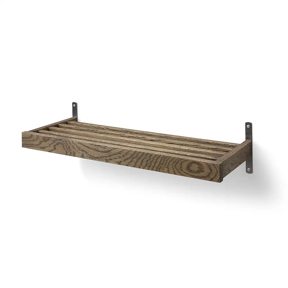 Oscarssons Möbel, Nadja Schuhregal 80 cm Wandmontage Räuchereiche/Stahl geschliffen