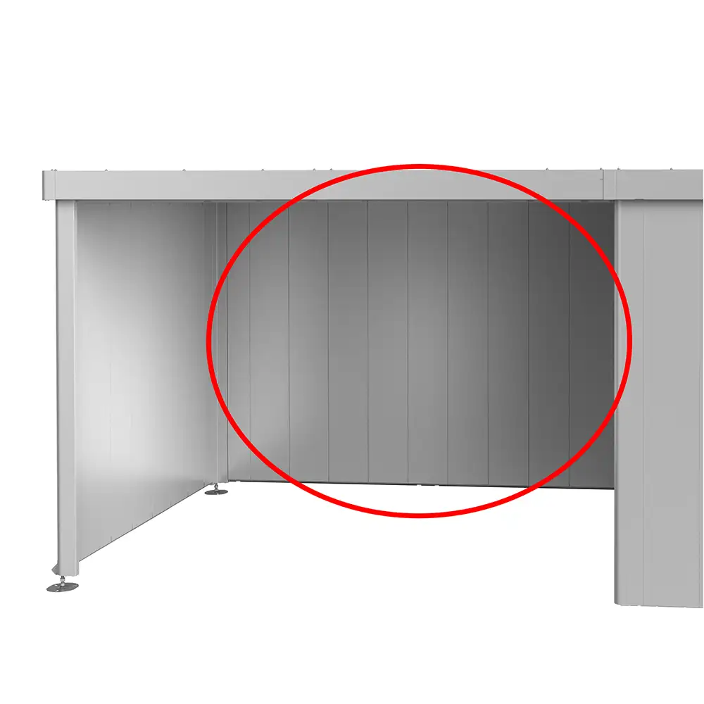 Biohort, Rückwand für Seitendachgerätehaus Neo metallic silber