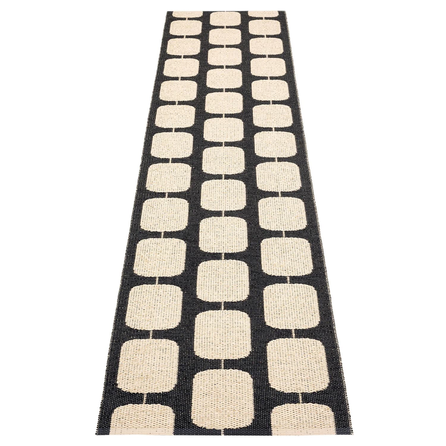 Pappelina, Sten Teppich 70x300 cm black / cream