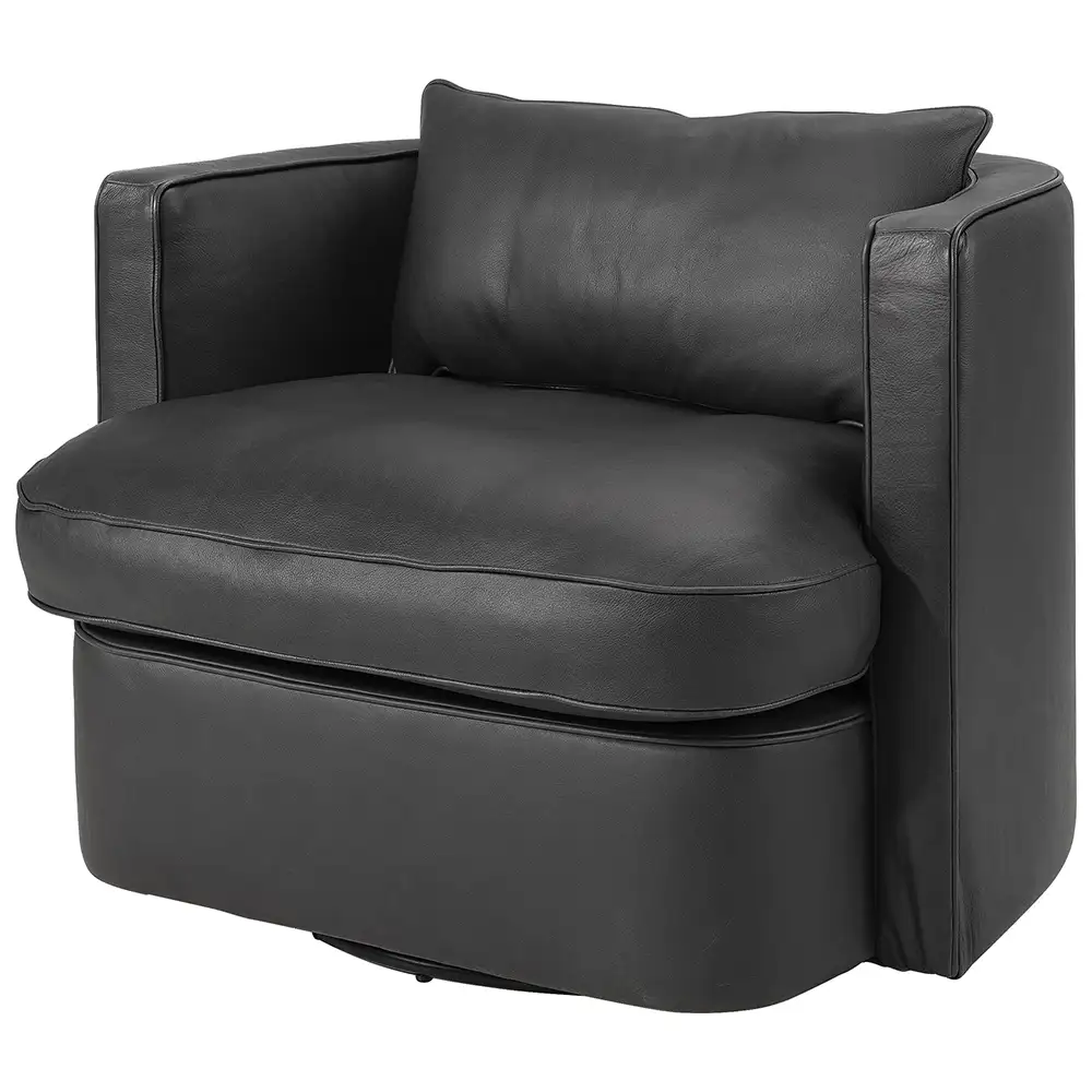 Joan Leather Armchair Titanic Anthracite