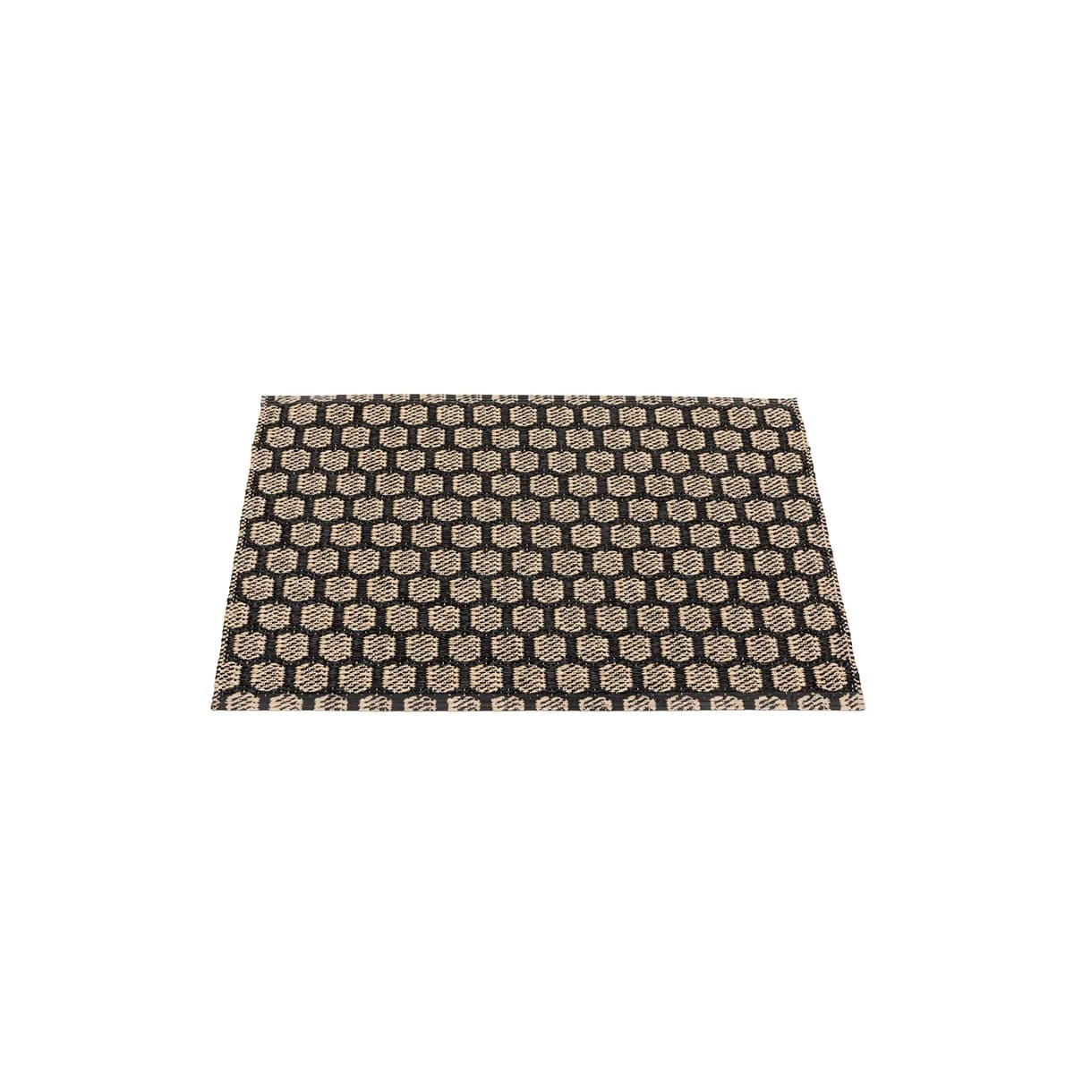 Pappelina, Wendbarer Kunststoffteppich MIMI Black/Beige 70x50 cm