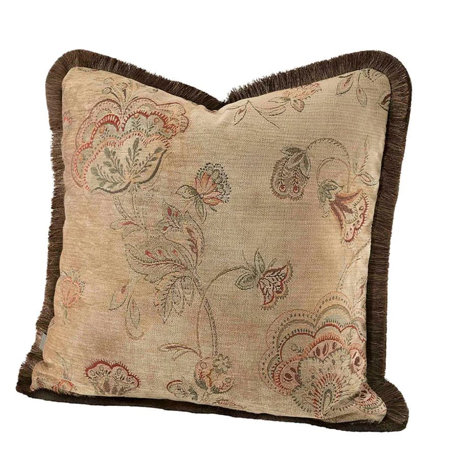Artwood, Miralago Blume Beige Kissenbezug Fransen 60X40