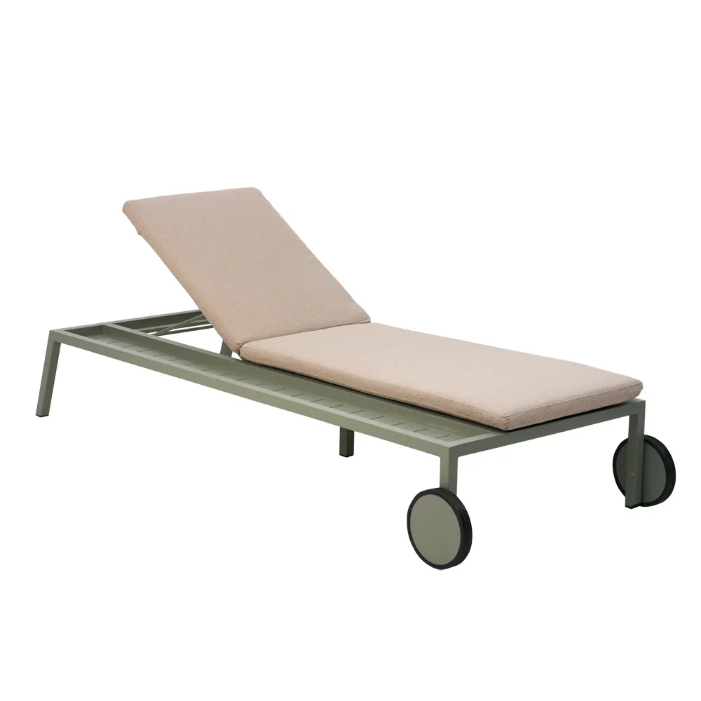 Brafab, 2er-pack Samvaro sonnenliege Dusty green / Teddy beige