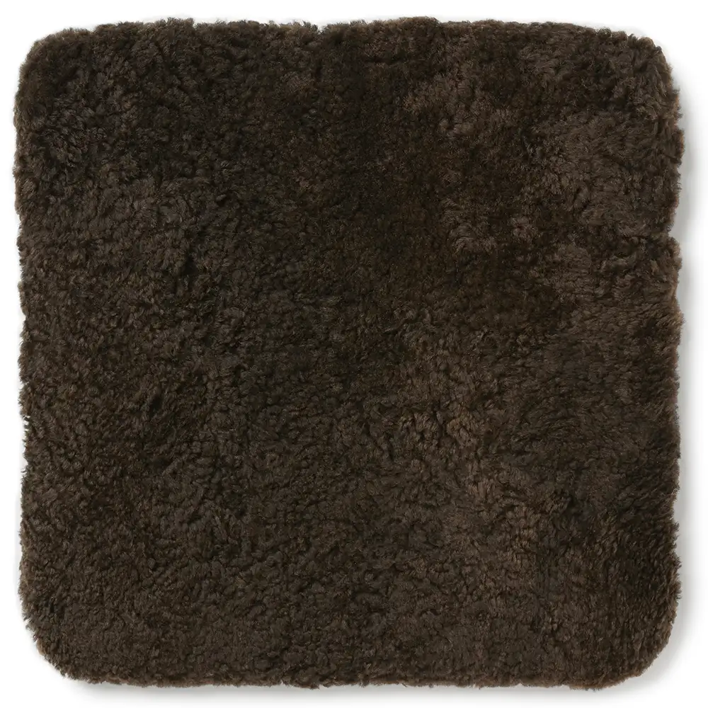 Skinnwille, Curly Seat Cover Sheepskin 40x40cm Charcoal Brown