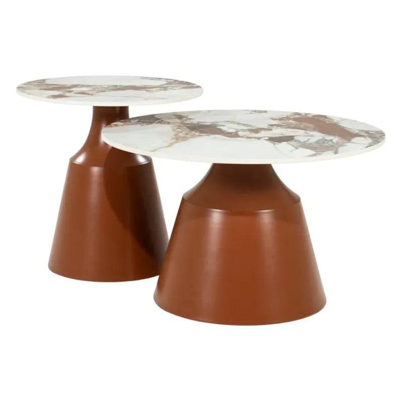 By-Boo, Roka ( set of 2) Couchtisch 70x70x43 cm / 50x50x50 cm braun