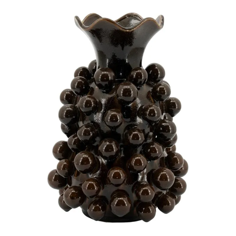By-Boo, Viro Vase 28,3x28,3x39,7 cm Steingut Braun