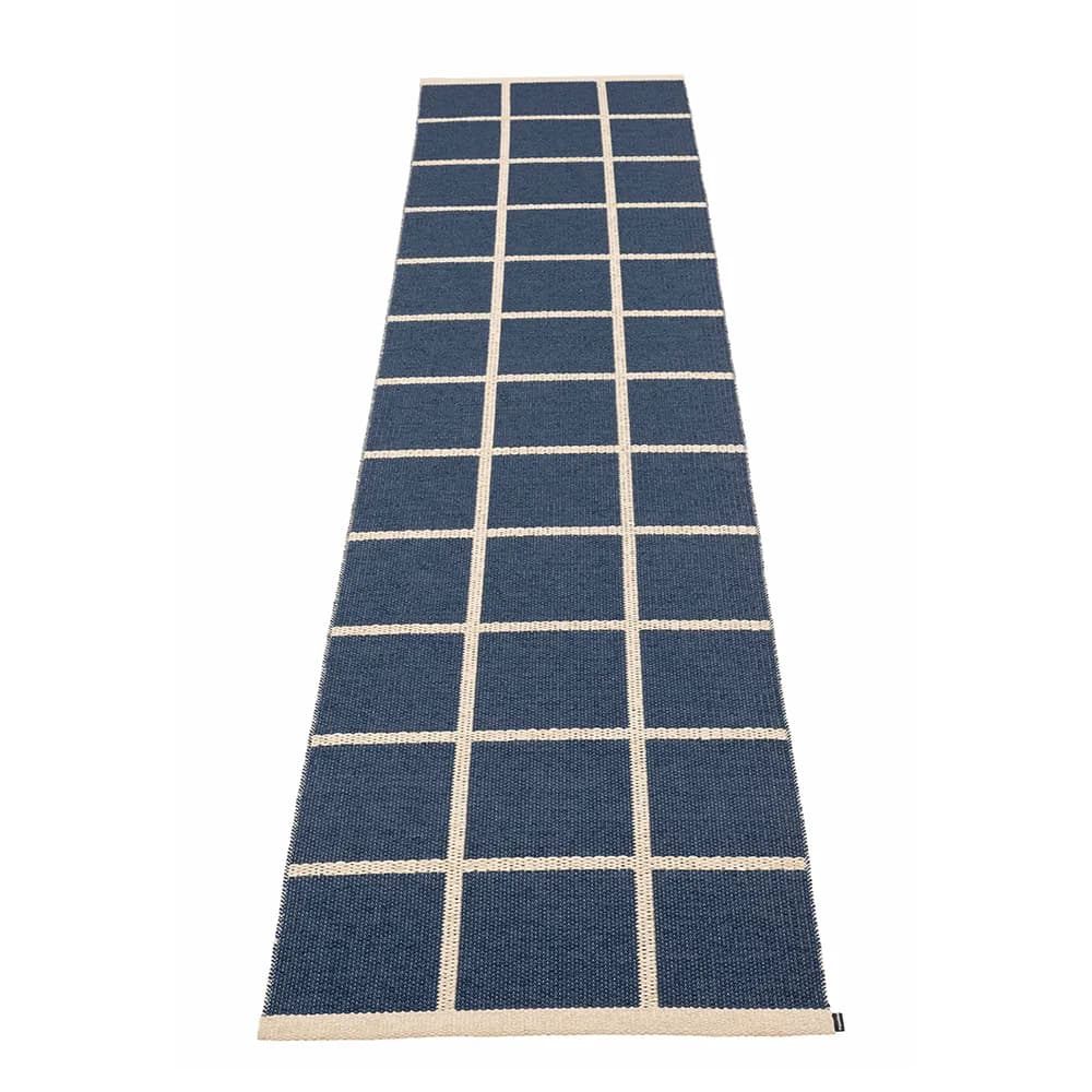Pappelina, Gewebter Teppich Criss Dark Blue 70x300 cm