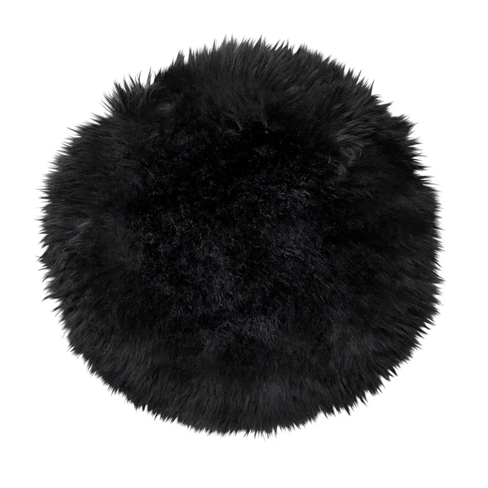Skinnwille, Gently Schafsfell Sitz ø34 cm Schwarz
