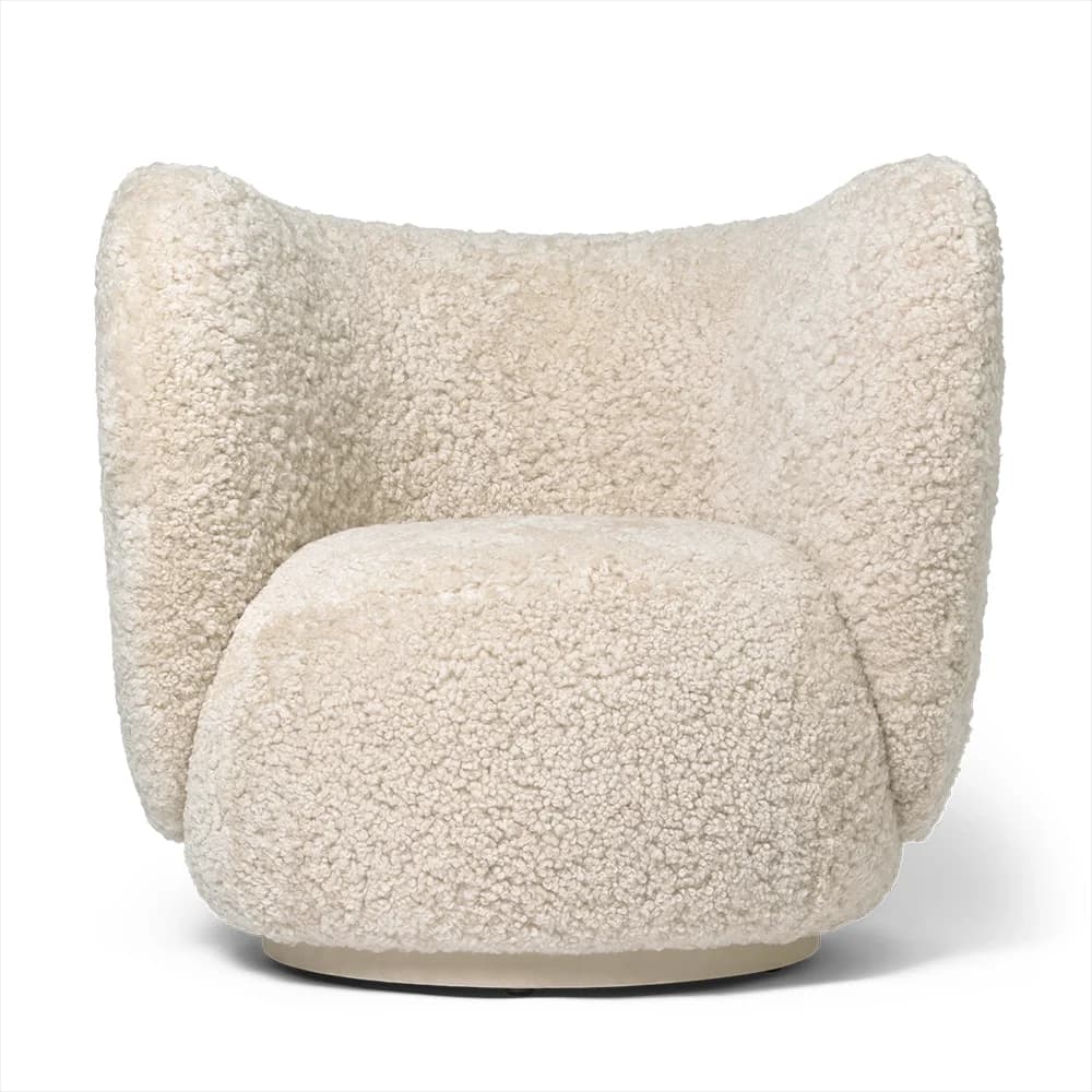 Ferm Living, Rico Lounge sessel Sheepskin - Moonlight