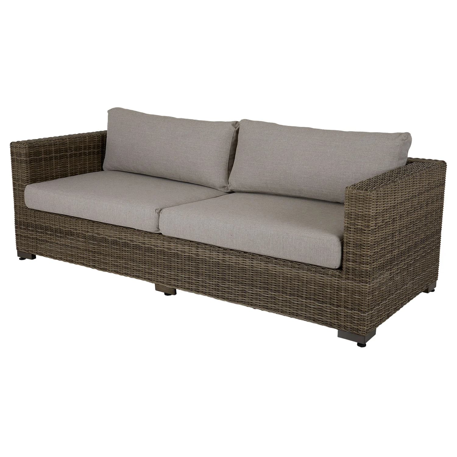 Brafab, Ninja 3-Sitzer Sofa rustikal Rattan inkl. wasserabweisender Kissen