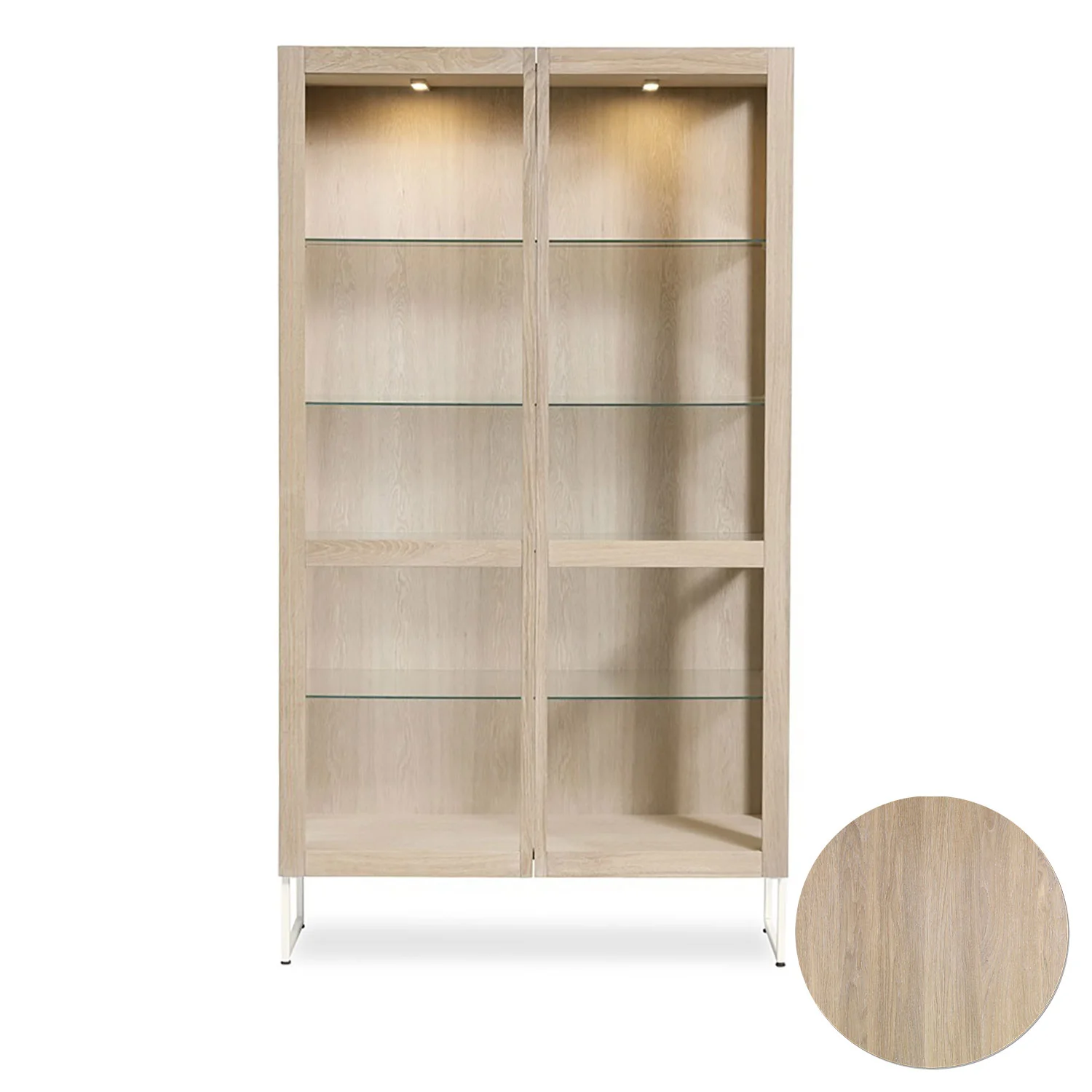 Skovby, Sm452 Vitrinenschrank Eiche Weiß geölt 100X43X162Cm