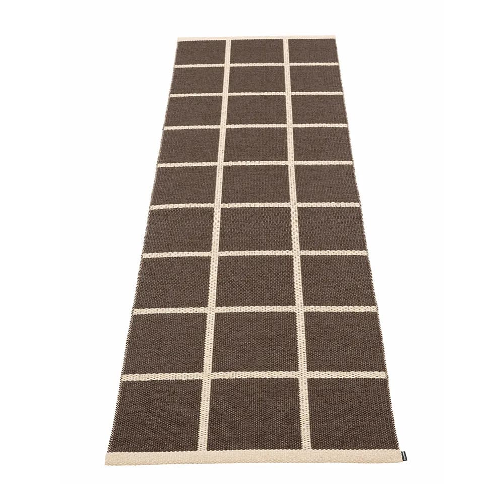 Pappelina, Gewebter Teppich Criss Dark Brown 70x225 cm