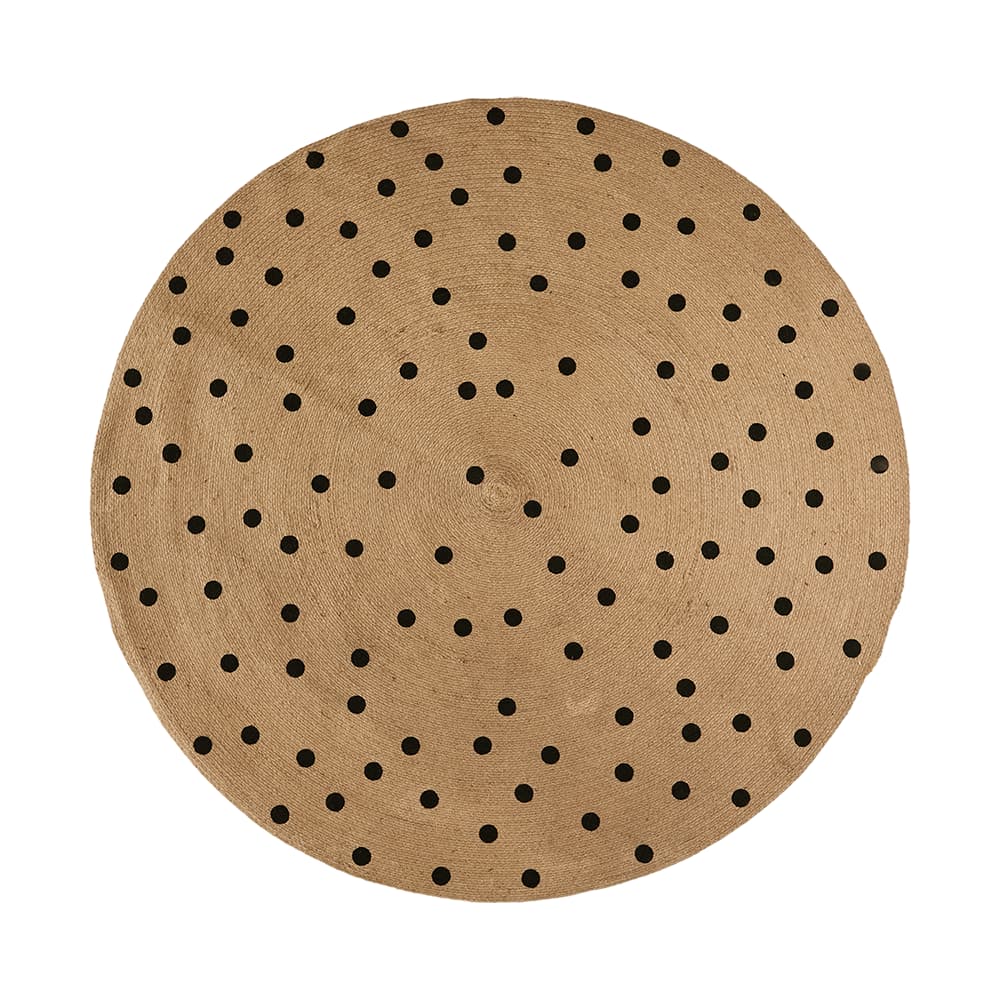 Affari of Sweden, JUNE Teppich natur/schwarz Ø150 cm