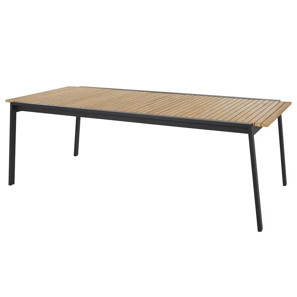 Brafab, Naos Esstisch 100x220-320 cm schwarz/teak