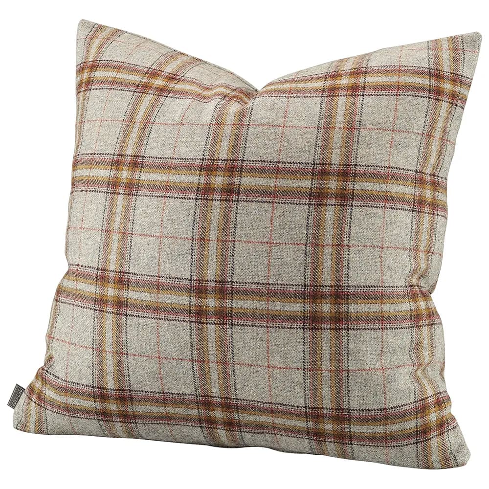 Artwood, Glensdale Check Grau/Ocker Kissenbezug 60x40 cm
