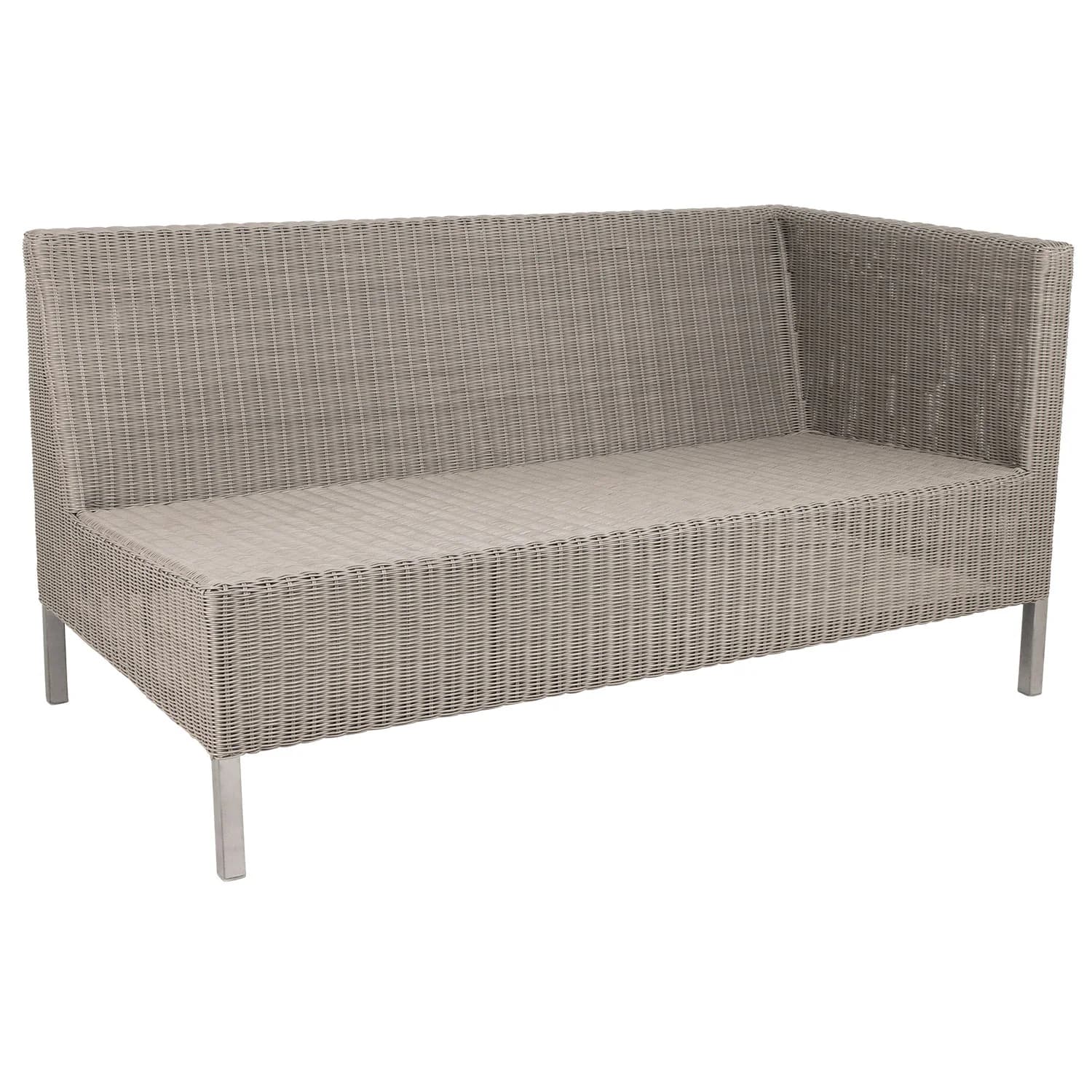 Cane-line, Connect 2 Sitzer Linkes Modul Hoch Künstliches Rattan Taupe