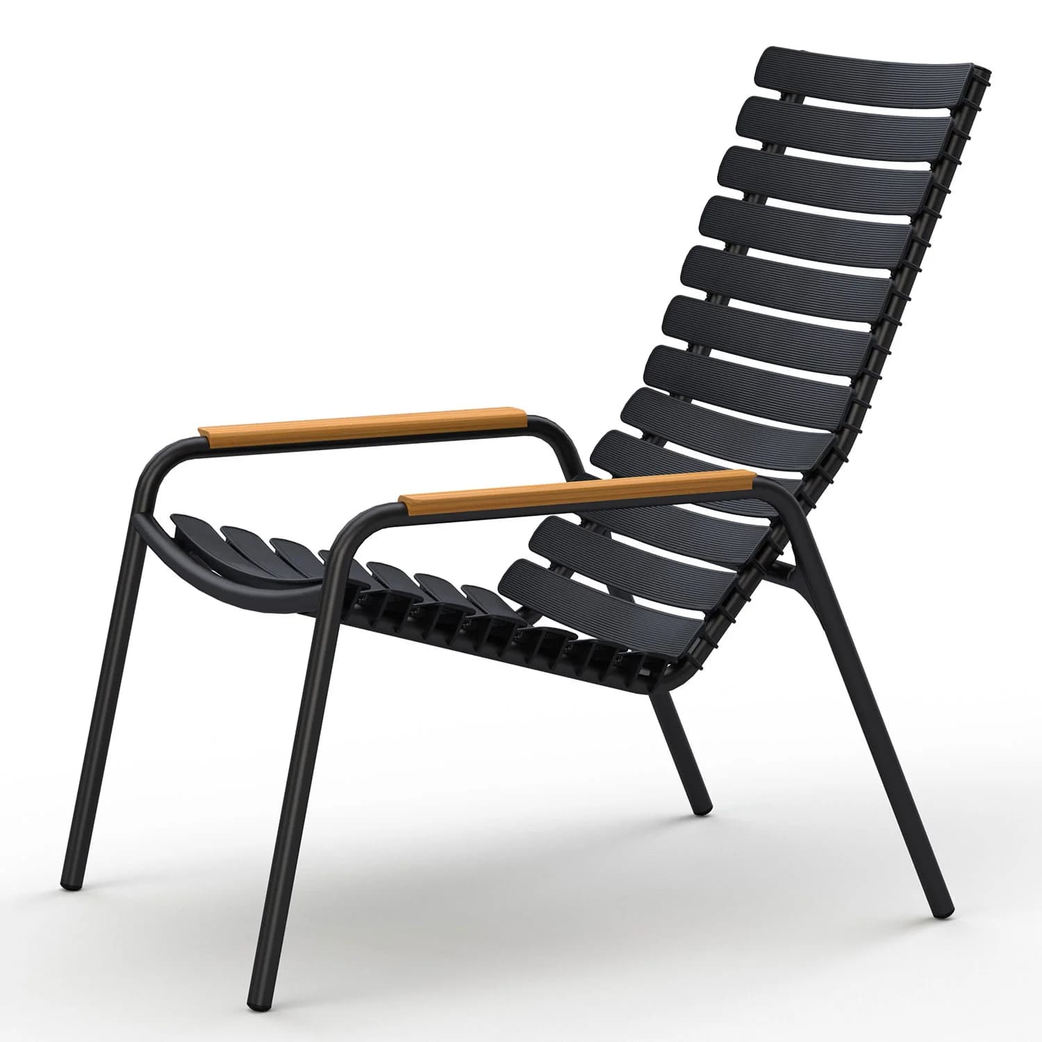 Houe, Reclips Loungesessel schwarz aluminium bamboo