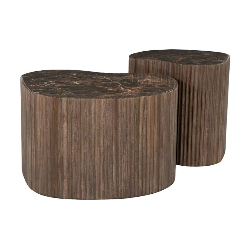 By-Boo, Nice (set of 2) 60x60x37 cm / 42x42x42 cm Teak braun
