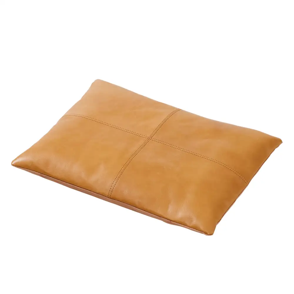 Cinas, Rib kissenhocker Braunes Leder