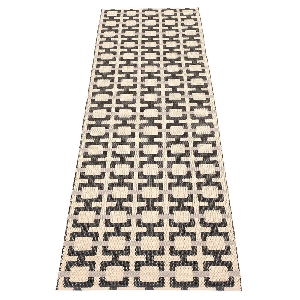 Pappelina, Tom teppich Black/Cream/Warm Grey 70 x 240 cm