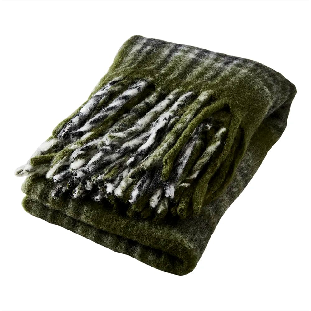 Affari of Sweden, FRASSE Plaid grün/schwarz/weiß