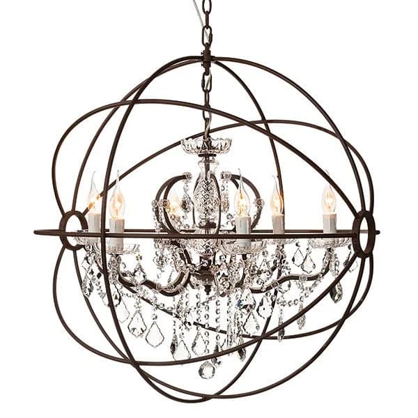 Artwood, Kristall-Kronleuchter Rom Antik Rost 80 cm