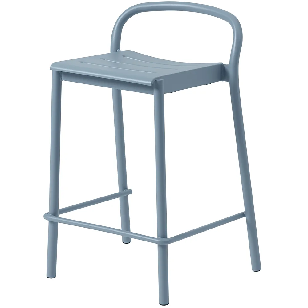 Muuto, Linear Steel Niedriger Barhocker Pale Blue