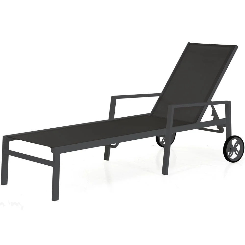 Brafab, Leone Liegesessel schwarz/grau Aluminium