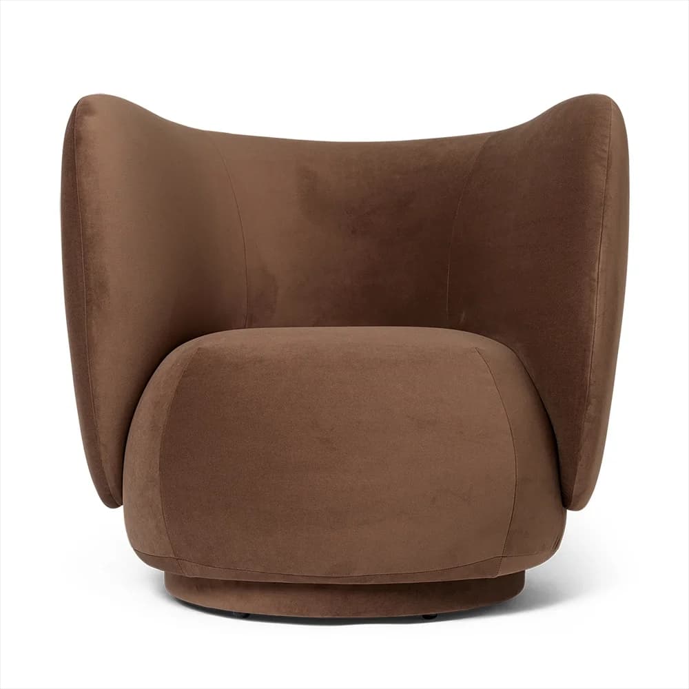 Ferm Living, Rico Lounge sessel Rich Velvet - Soft brown