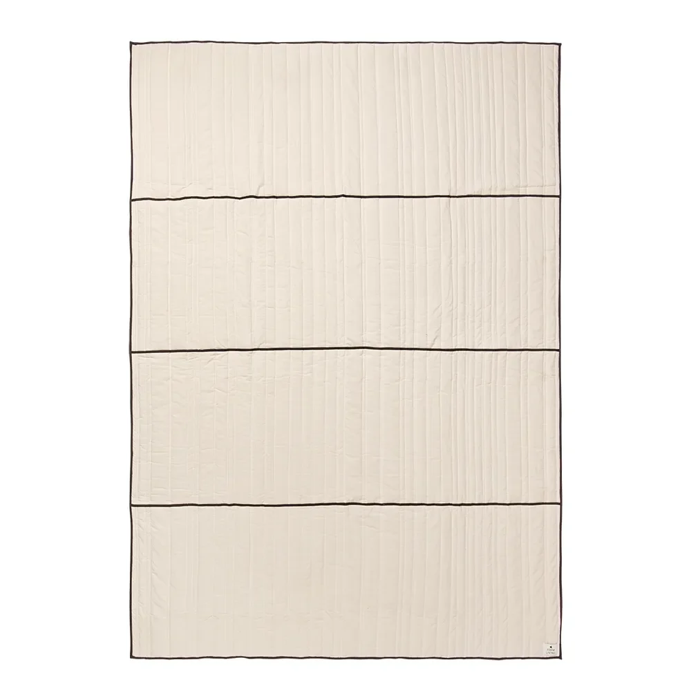 Ferm Living Vari gesteppte Tagesdecke Natural-dark chocolate, 260x180 cm