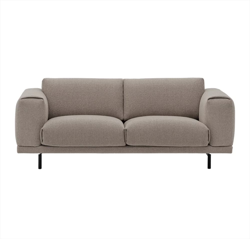 Muuto, Rest Sofa 2-Sitzer - Metallgestell/Hearth6/Schwarz