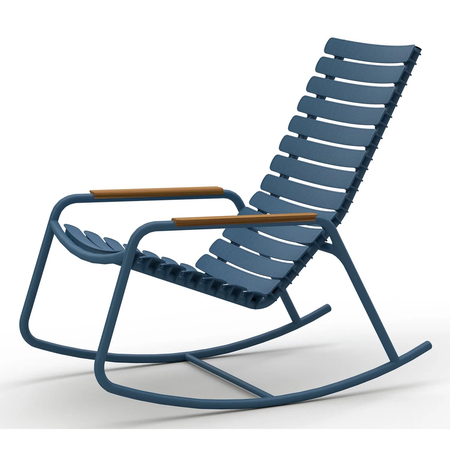 Houe, Reclips Schaukelstuhl blau aluminium bamboo