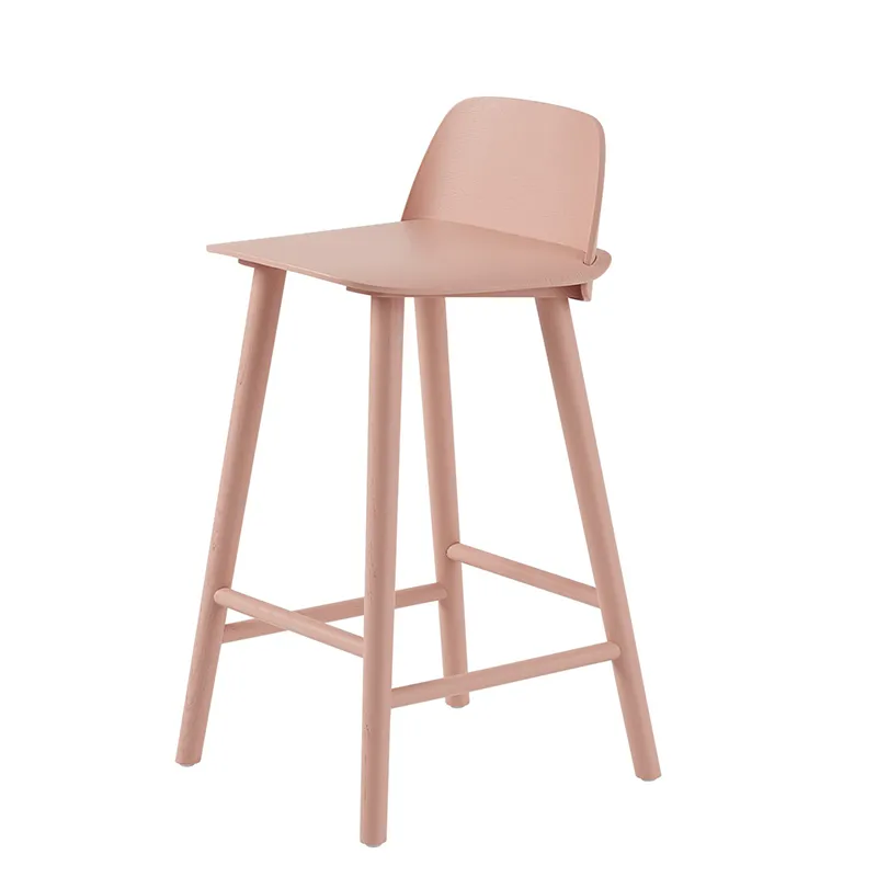 Muuto, Nerd barhocker 65 cm - mit Metallfußstütze - Tan Rose