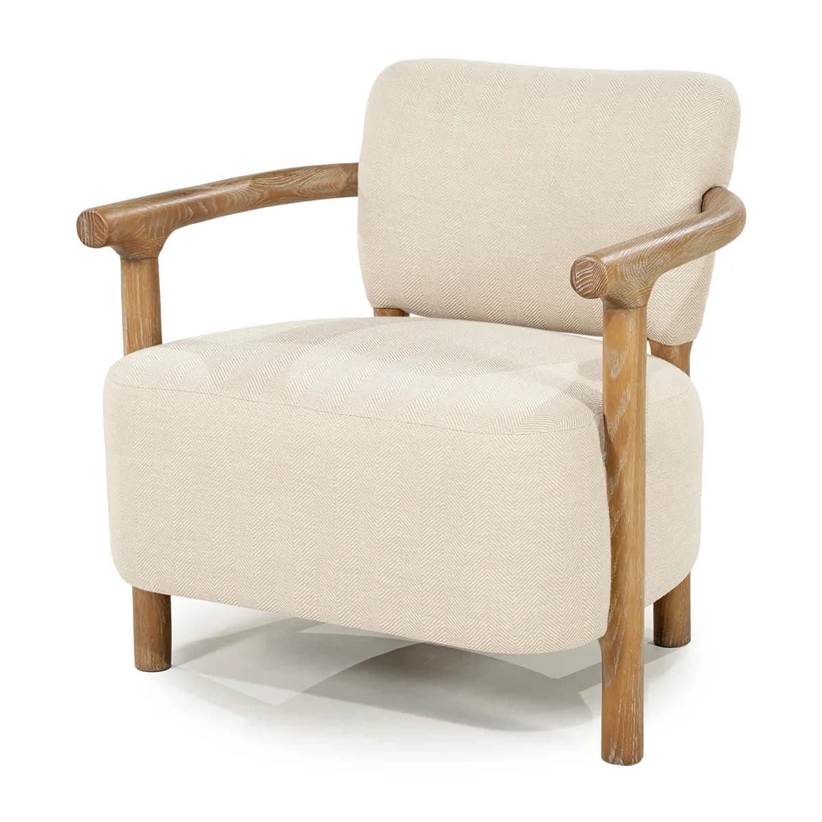 Riviera Maison, Sessel aus Eschenholz Glenn Herringbone Beige