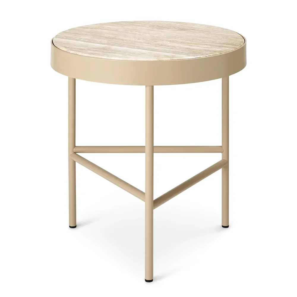 Ferm Living Travertine Beistelltisch Ø40cm Cashmere